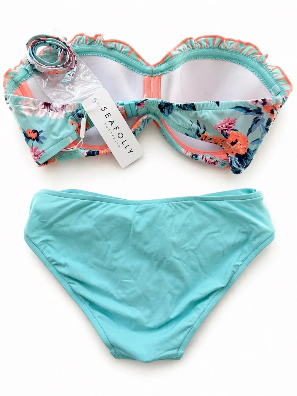 *NWT* Seafolly Twist-Front Bikini Bottom in Aqua Blue - Picture 2 of 3